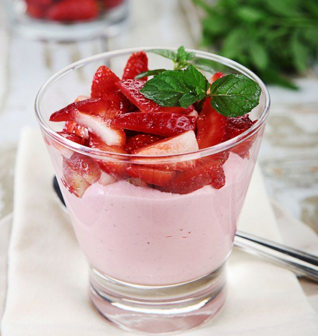 Mousse de frutilla.
