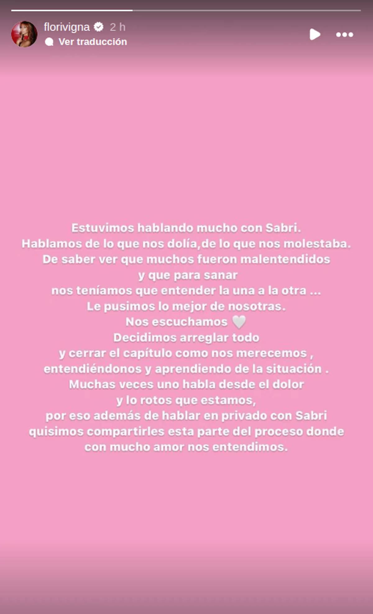 El descargo de Flor Vigna sobre Sabrina Rojas. El descargo de Flor Vigna sobre Sabrina Rojas.