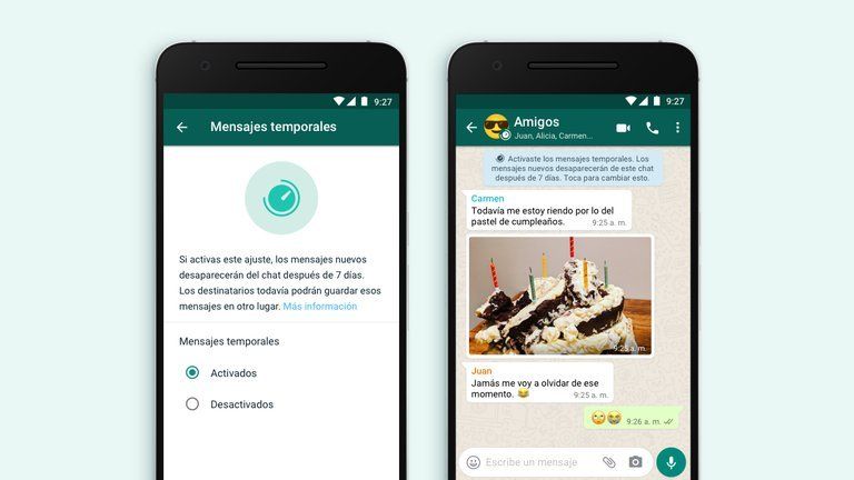 WhatsApp busca ampliar el tiempo de vida de los mensajes temporales.