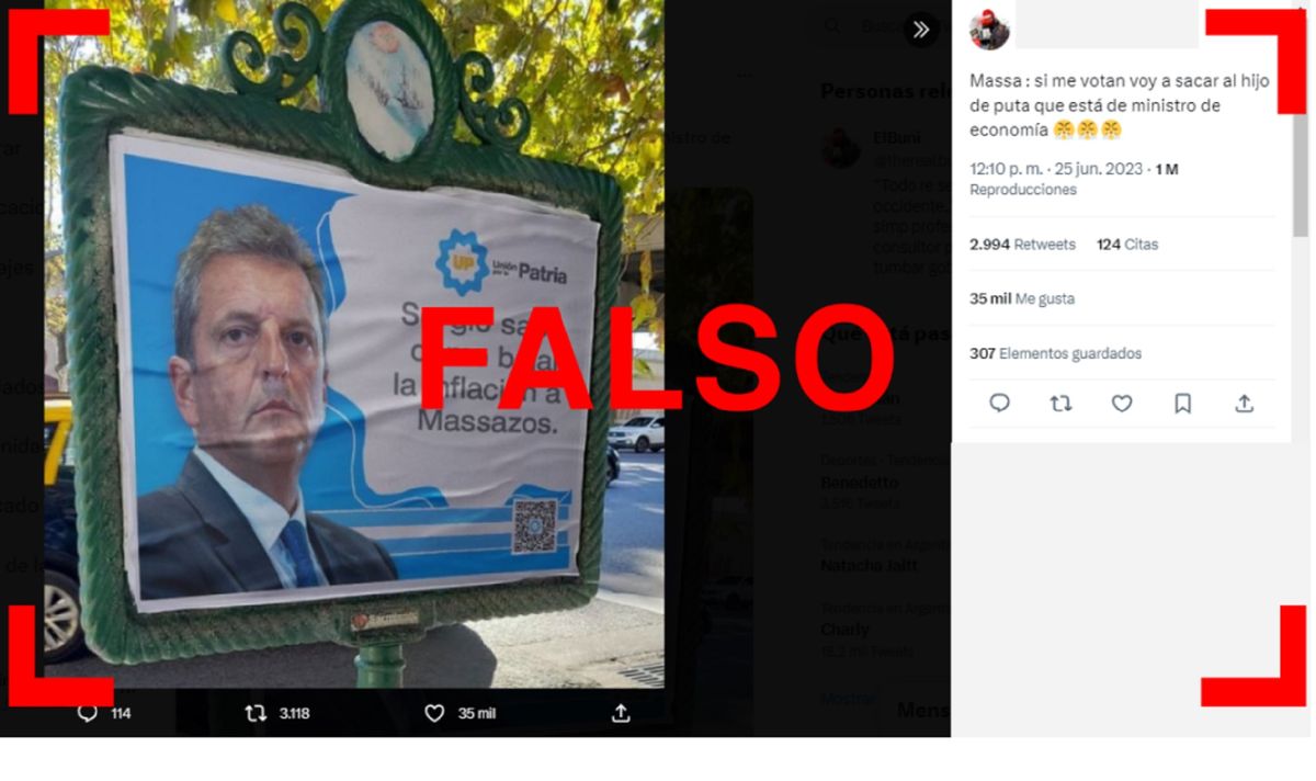 Es falso el afiche en el que Sergio Massa promete bajar la inflación a Massazos