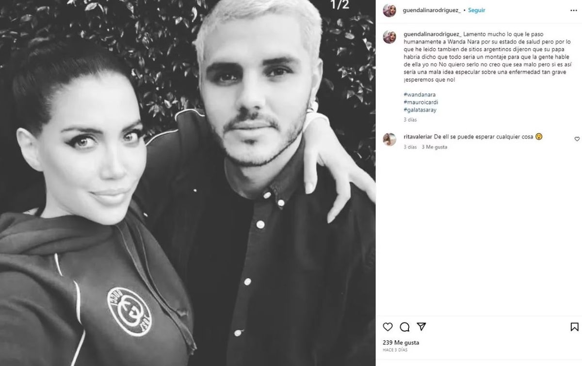 Guendalina Rodríguez apuntó contra Wanda Nara. Guendalina Rodríguez apuntó contra Wanda Nara.