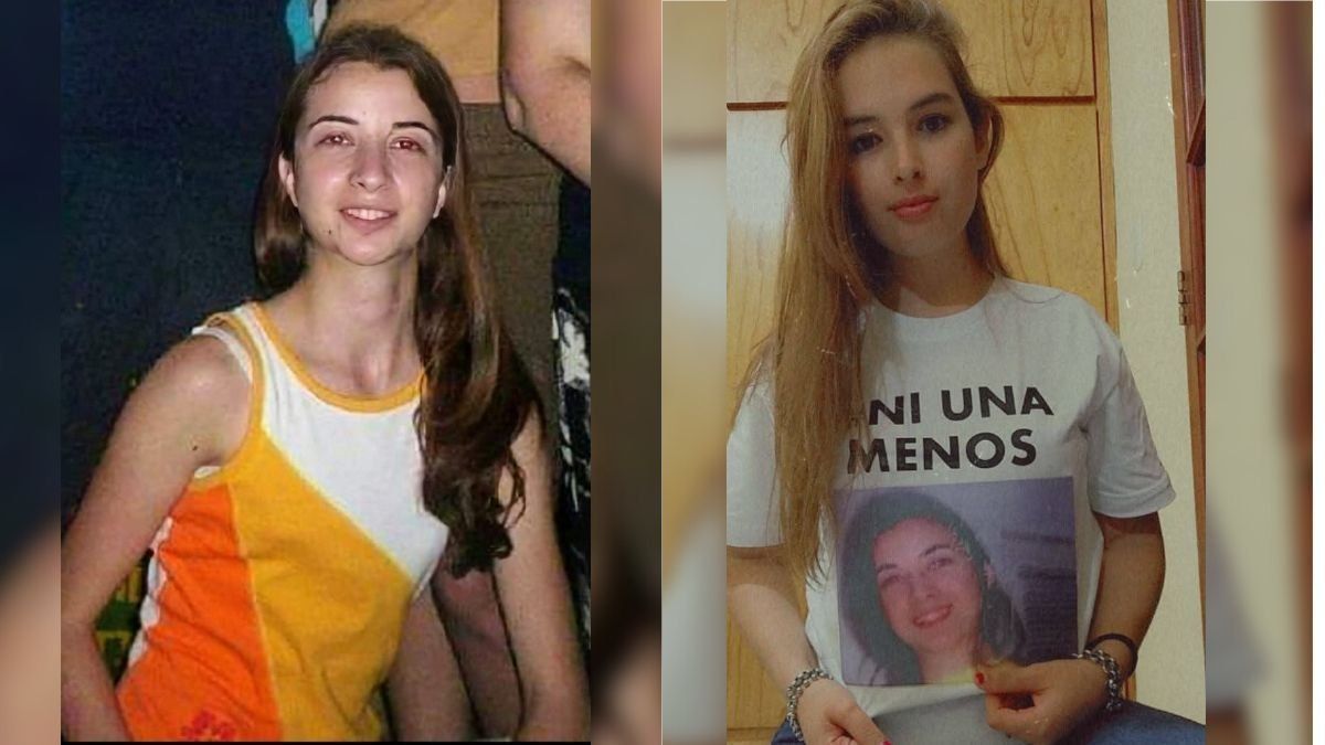 Hebe, hermana de Florencia, con la remera de Ni Una Menos Hebe, hermana de Florencia, con la remera de Ni Una Menos