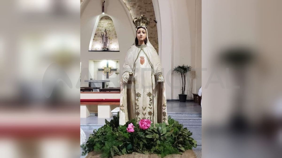 La imagen donada de la Virgen de la Merced a San Justo tiene más de 100 años de historia.