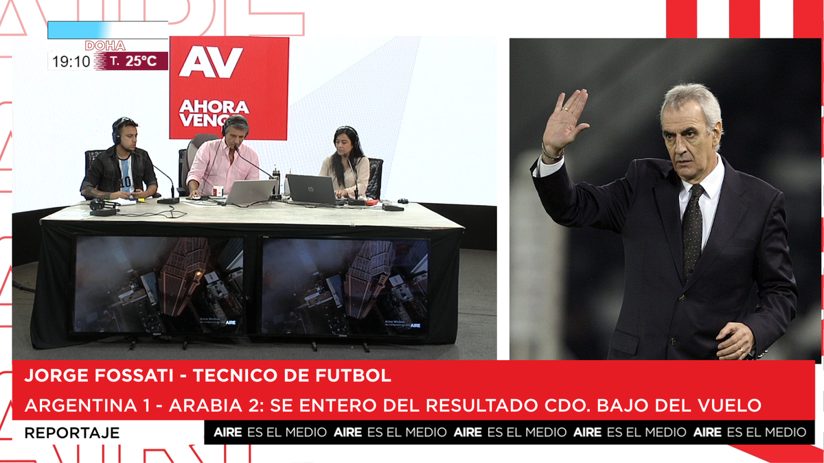 Jorge Fossati habló con AIRE al llegar al aeropuerto de Doha en Qatar.