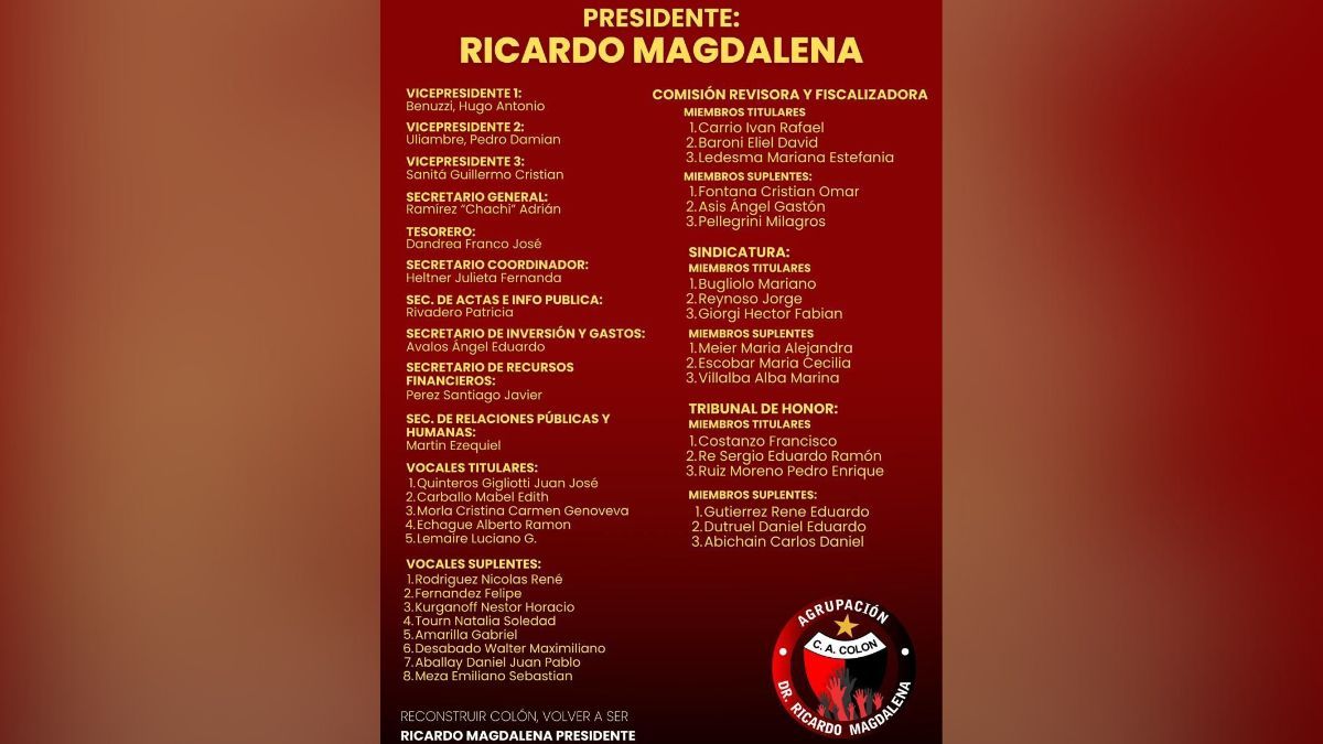 Los 42 representantes de la lista de Ricardo Magdalena. Los 42 representantes de la lista de Ricardo Magdalena.