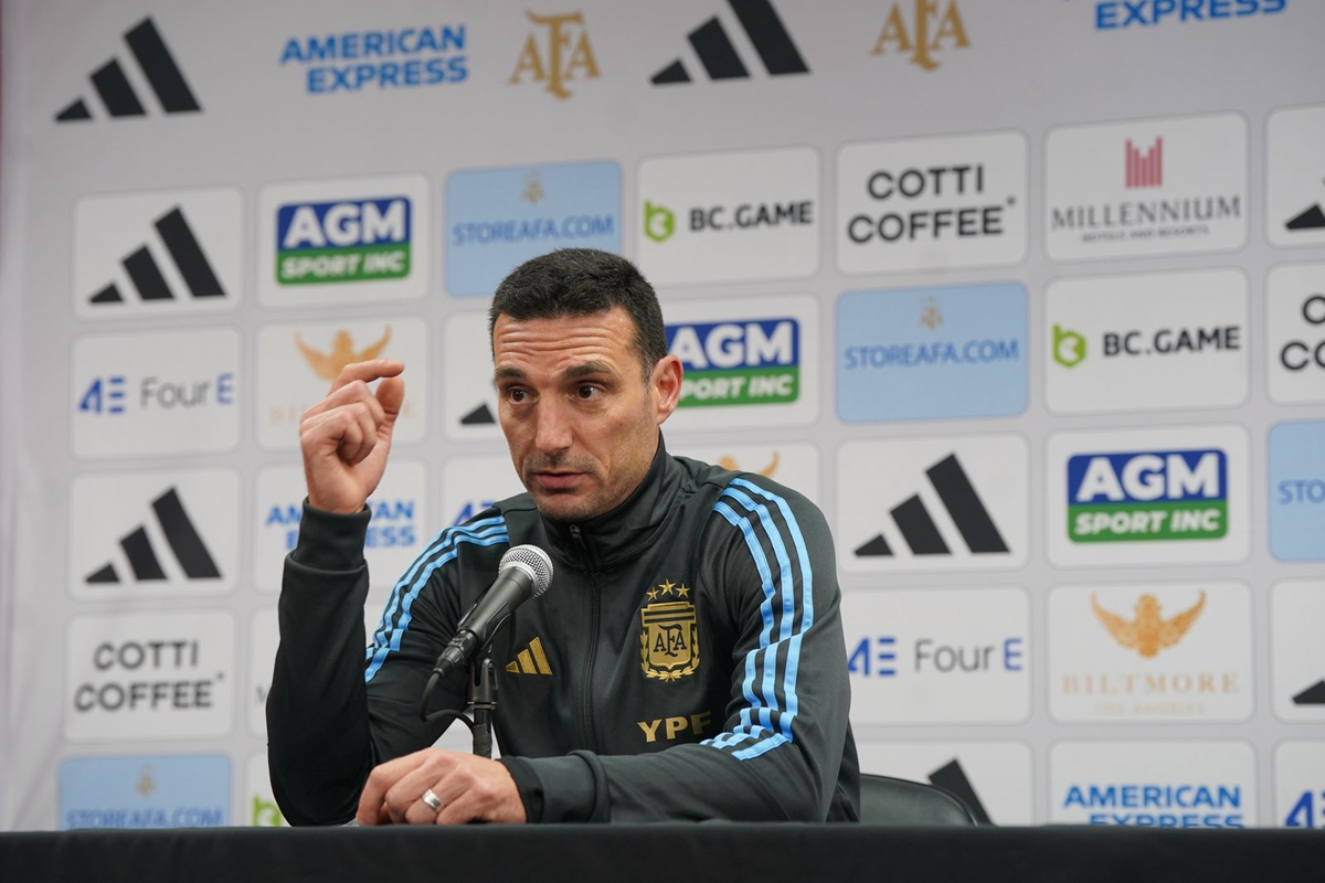 Lionel Scaloni en conferencia de prensa