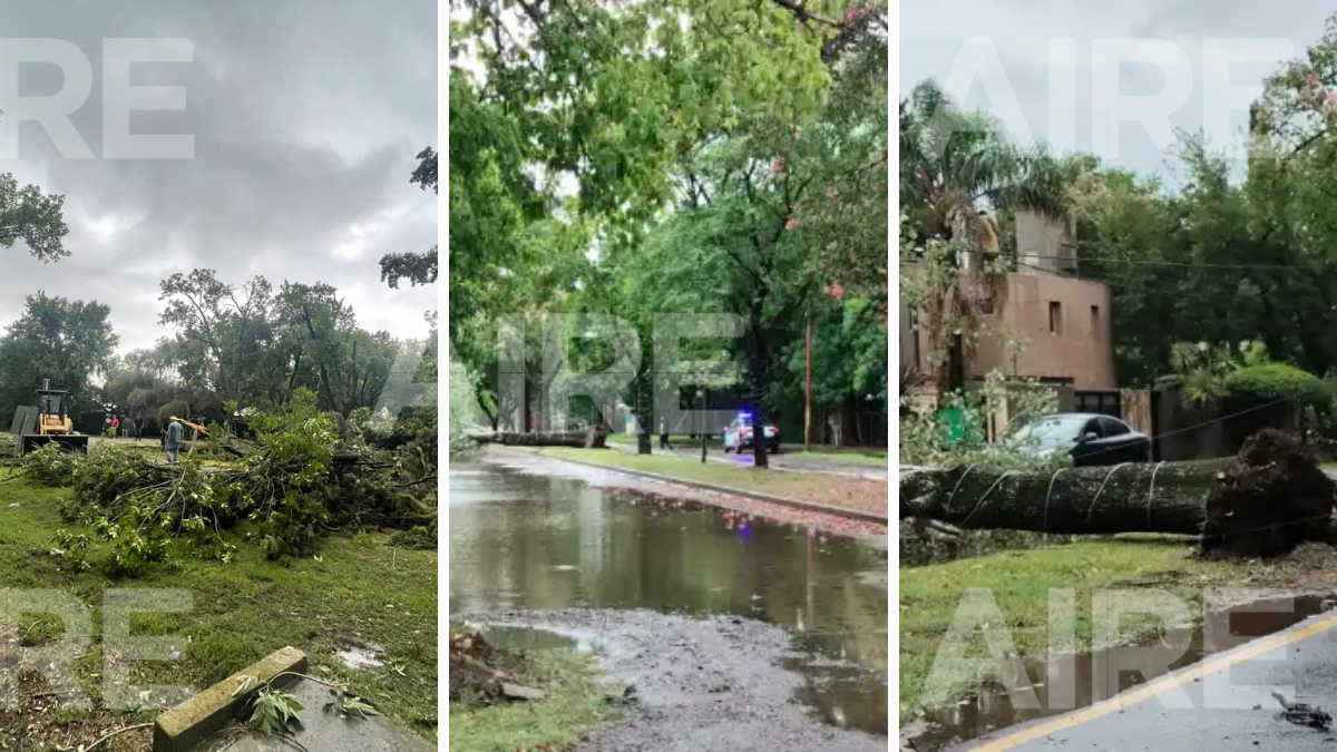 Temporal en Funes: lluvias torrenciales, granizo, voladura de techos y fuertes ráfagas de viento