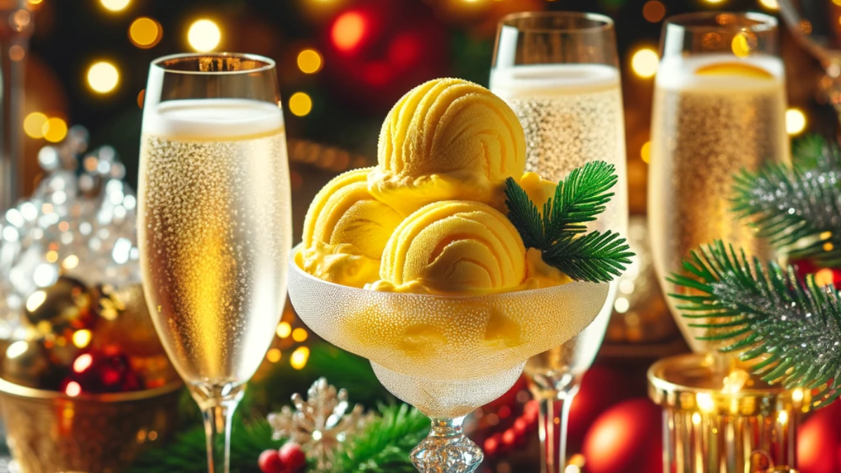 El lemon champ es una bebida deliciosa y fresca, perfecta para disfrutar en el brindis de Navidad o Año Nuevo.