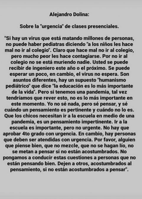 EL TEXTO QUE LE ATRIBUYEN A DOLINA.