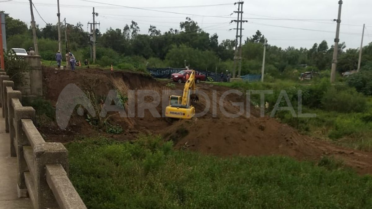 Los trabajos comenzaron este martes 25 de marzo a las 1018 sobre el terraplén Irigoyen.
