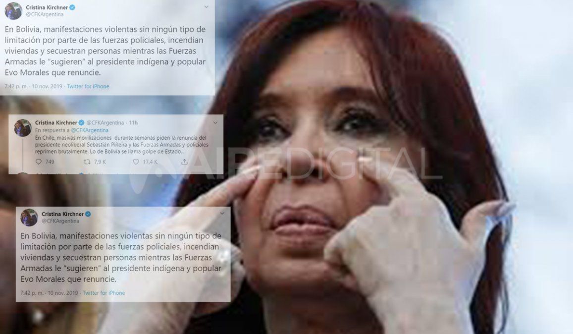 Cristina Fern&aacute;ndez se pronunci&oacute; acerca de la situaci&oacute;n de Bolivia