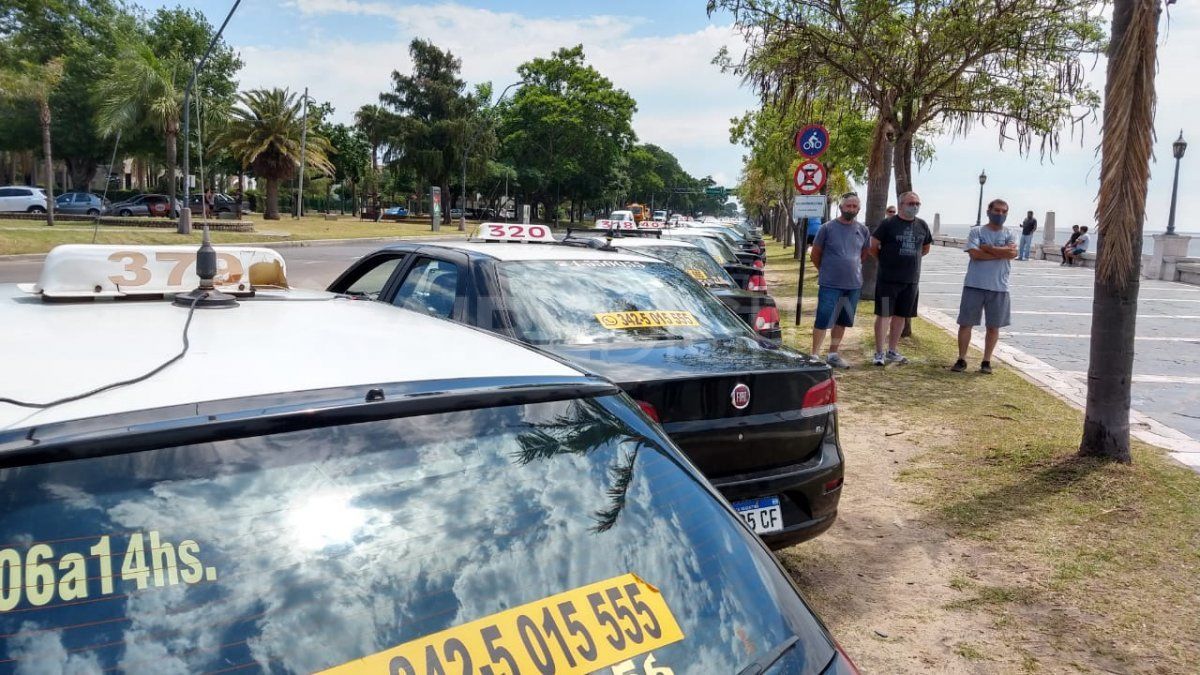 Concentración de taxistas y remiseros el pasado 25 de noviembre en reclamo de la regulación de Uber