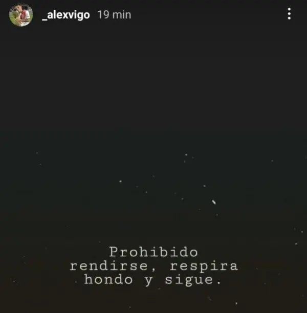 Alex Vigo subió una historia de Instagram luego de que le comunicaran que no será tenido en cuenta en el Club Atlético River Plate.