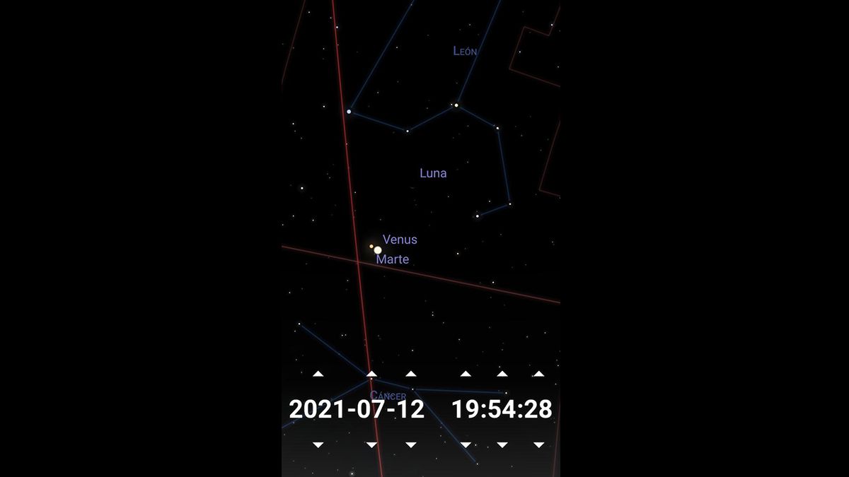 Marte y Venus este lunes.