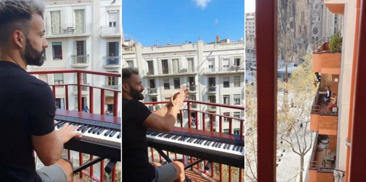 Video: concierto viral desde los balcones en Barcelona para subir el ánimo frente al coronavirus