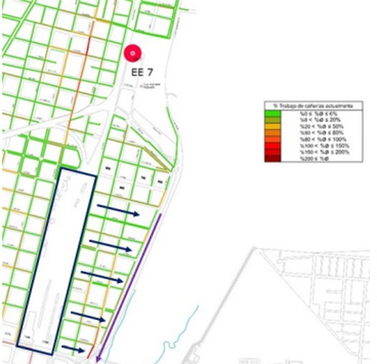 De acuerdo con la traza actual, podría transportarse el supuesto aporte hacia la Costanera Oeste, que cuenta con un colector hacia la Cloaca Máxima. Fuente: Data Encuentro.