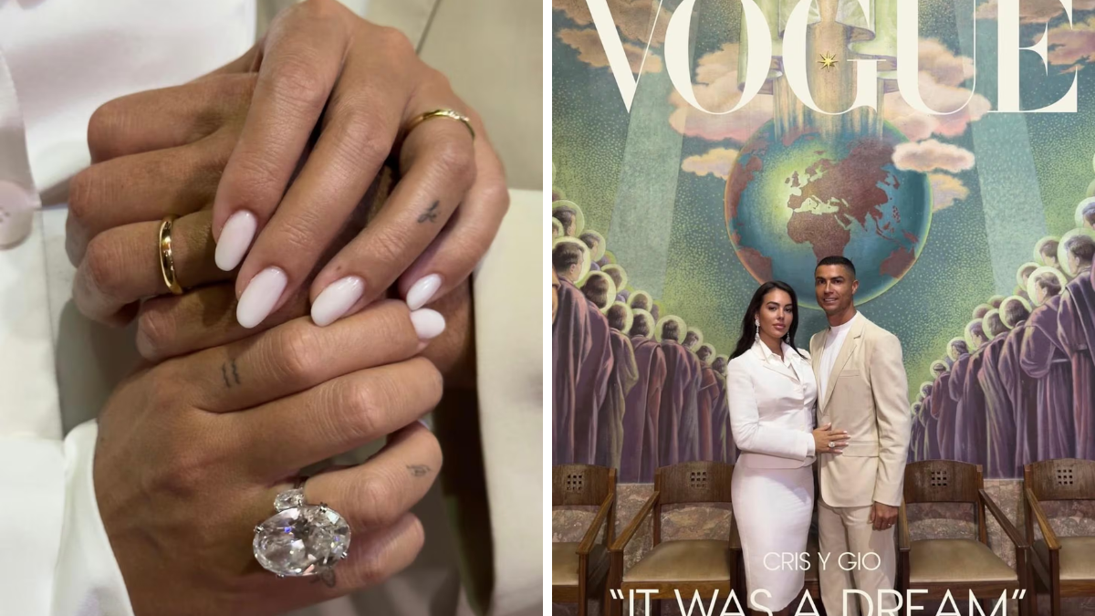 La pareja comparte un momento íntimo con las alianzas de boda visibles tras la confirmación de su unión.