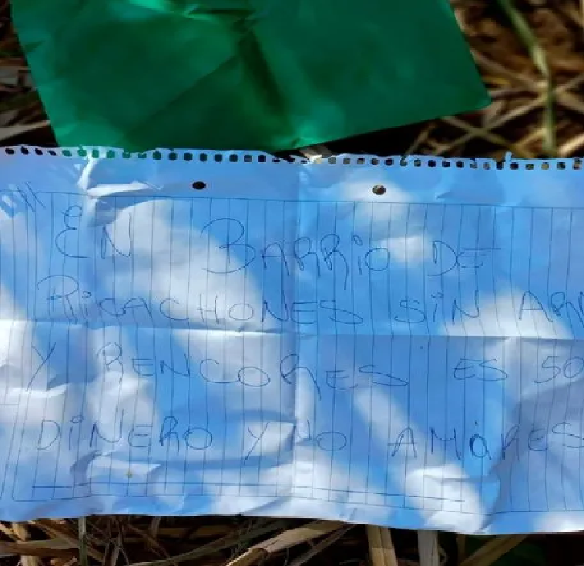 En el boquete hallaron un papel con este mensaje