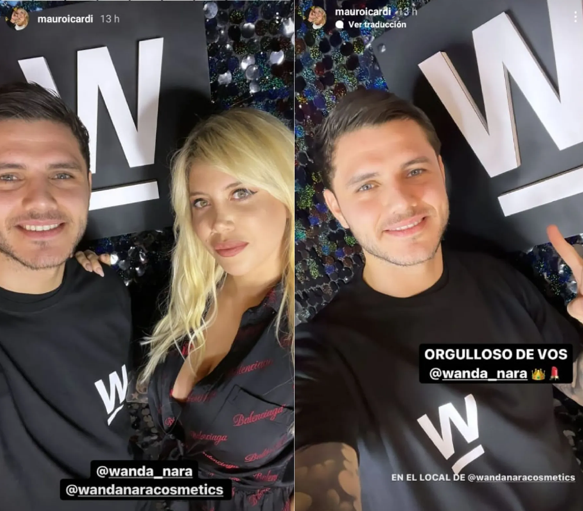 Mauro Icardi&nbsp;se hizo un tiempo para visitar el nuevo local de la marca de cosm&eacute;ticos de su esposa, Wanda Cosmetics, ubicado en el shopping del Abasto.