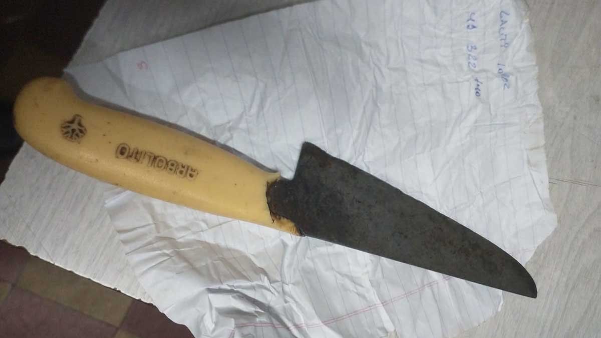 El arma blanca que le sustrajeron al joven detenido.