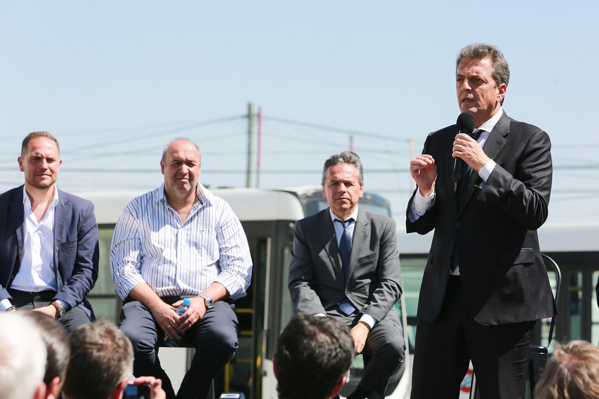 Sergio Massa durante su visita a la ciudad de Río Cuarto
