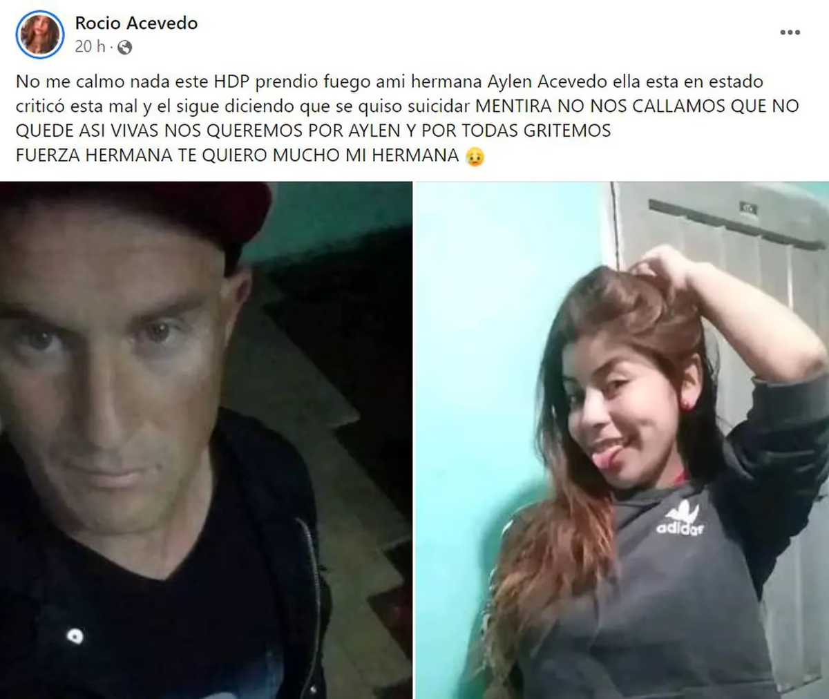 El posteo de la hermana de Aylén Acevedo.