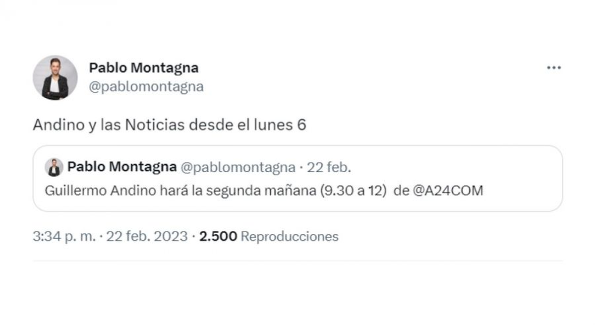 Guillermo Andino vuelve a la TV.