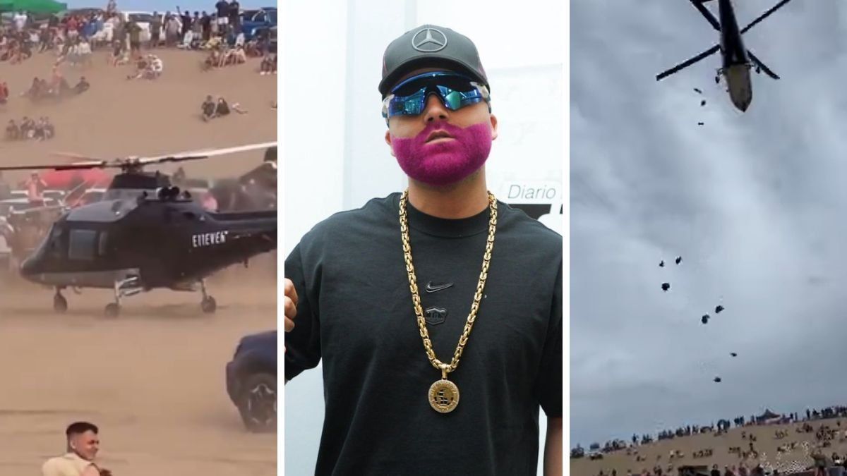 Quién es el cantante que aterrizó en helicóptero en Pinamar.