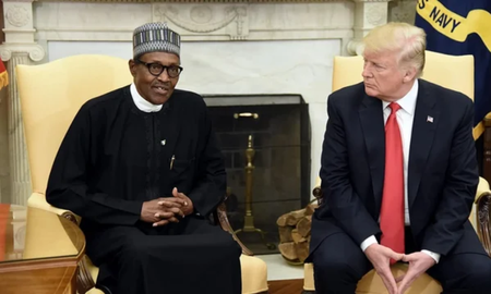 Trump junto al presidente de Nigeria, Bola Ahmed Tinubu. Trump junto al presidente de Nigeria, Bola Ahmed Tinubu.