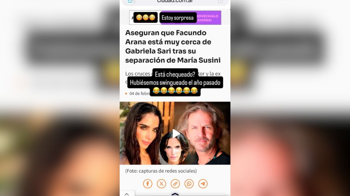 El comentario de Darian "Rulo" Schijman que alimentó los rumores de romance entre Facundo Arana y Gabriela Sari. El comentario de Darian "Rulo" Schijman que alimentó los rumores de romance entre Facundo Arana y Gabriela Sari.