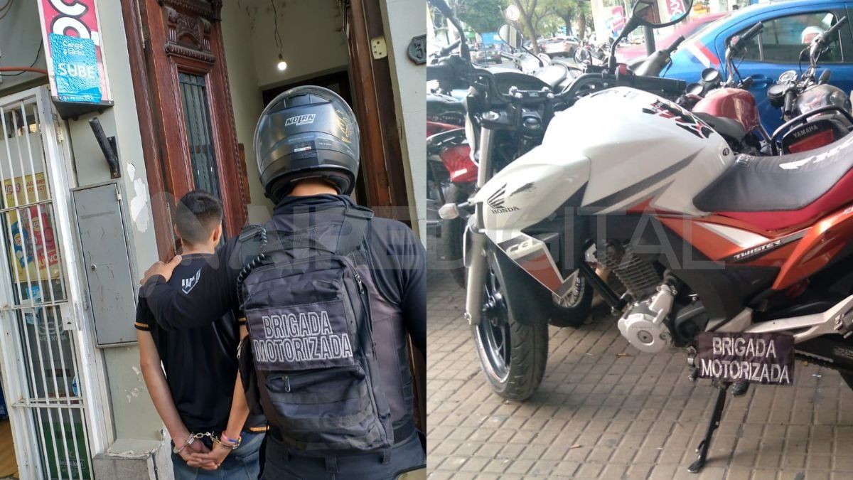 Un motochorro de 21 años fue detenido con una moto robada.