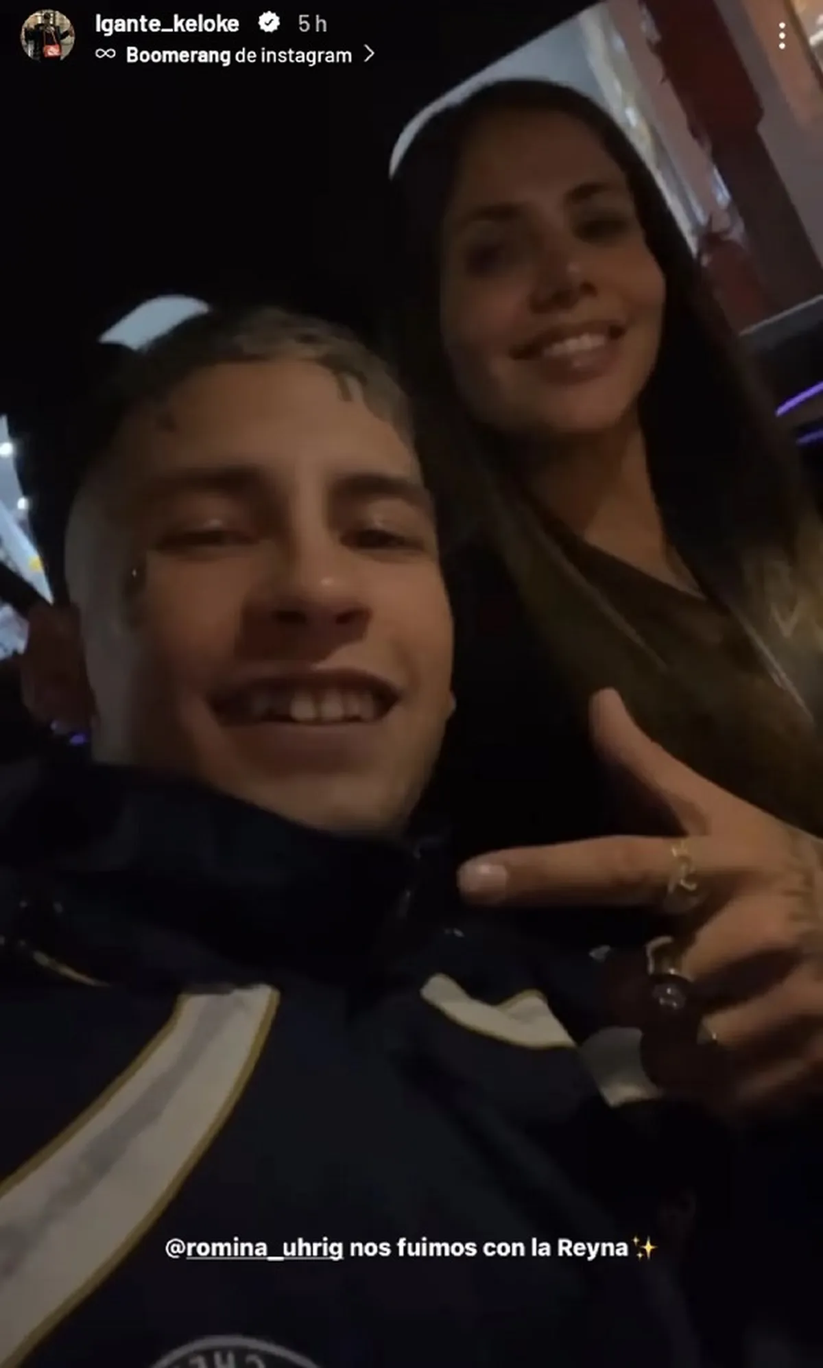 L-Gante y Romina Uhrig subieron una foto juntos y, al poco tiempo, la borraron.