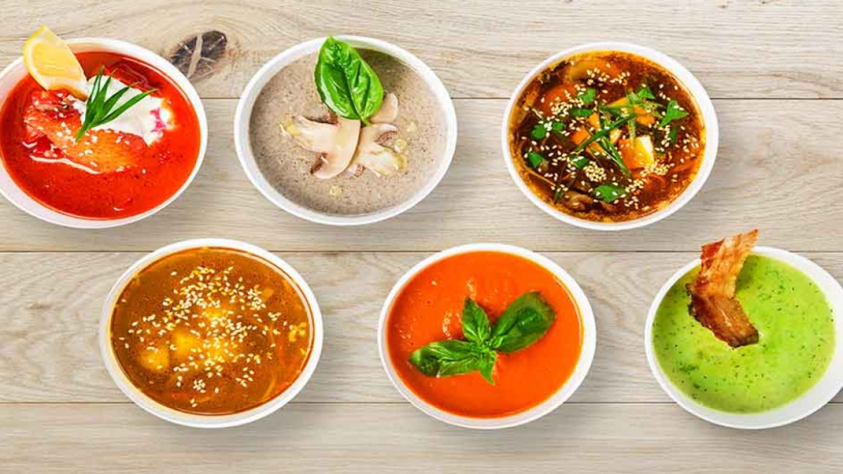 Sopa fría de piñones y nueces.