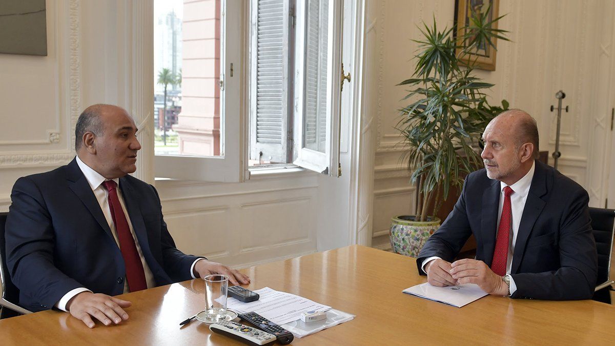 Omar Perotti y Juan Manzur están reunidos en Casa Rosada.&nbsp;