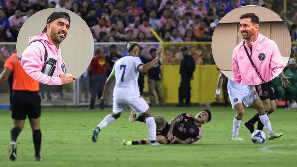 El gesto de Messi y Suárez en el momento de la lesión de Facundo Farías.