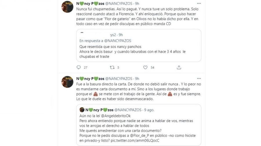 Terrible postura de la periodista con su ex compañero. 