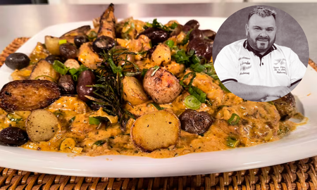 Mollejas al verdeo con papines de Mambrunense. Mollejas al verdeo con papines de Mambrunense.