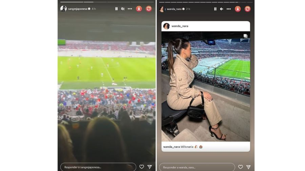Wanda Nara y la China Suárez asistieron el domingo a ver el partido de River.