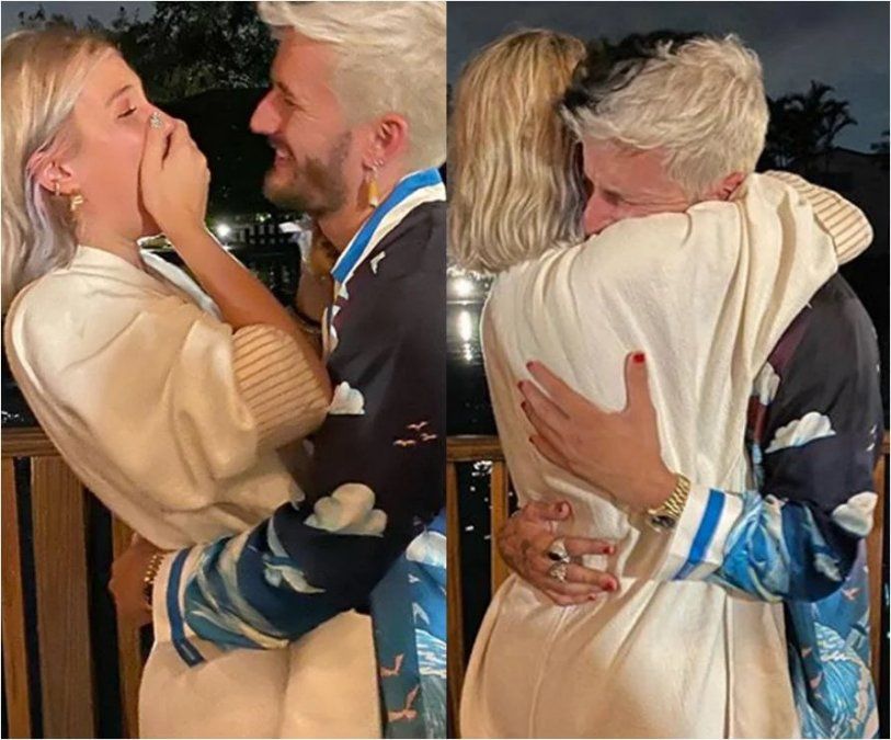 Stefi Roitman y Ricky Montaner el día de su compromiso.