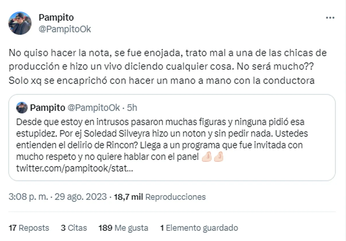 Los panelistas de Intrusos le respondieron a Andrea Rincón. Los panelistas de Intrusos le respondieron a Andrea Rincón.
