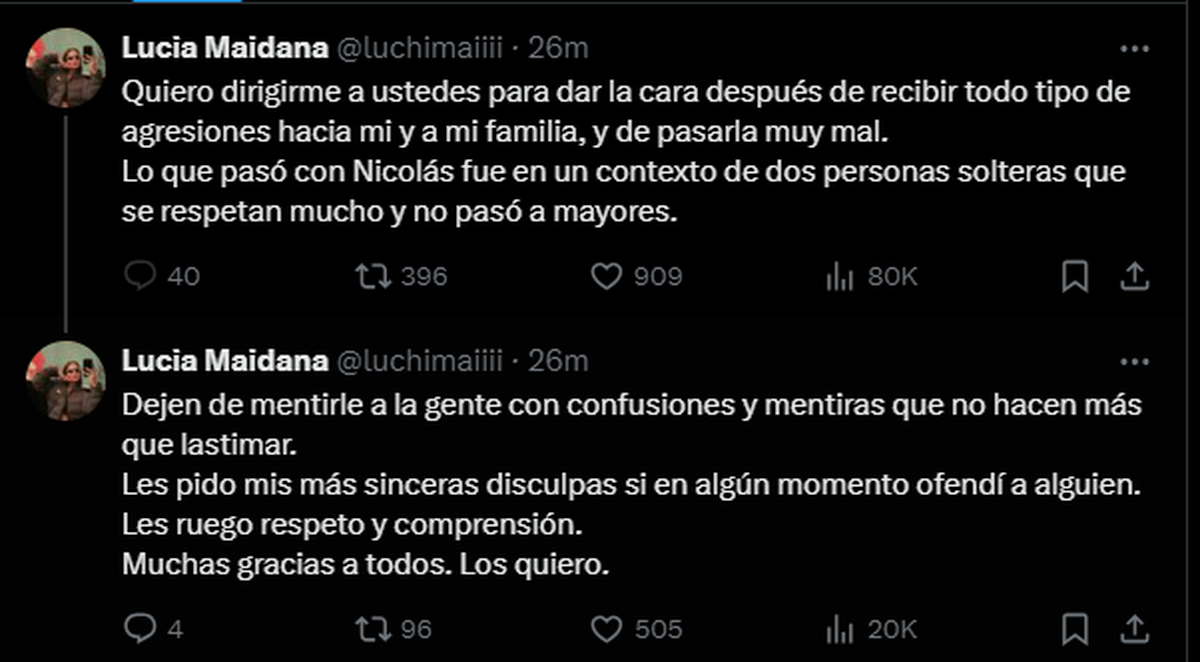 El descargo de Lucía Maidana de Gran Hermano. El descargo de Lucía Maidana de Gran Hermano.
