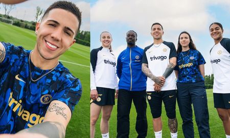 Chelsea presentó una indumentaria de entrenamiento muy similar a la que utiliza la Selección Argentina. Chelsea presentó una indumentaria de entrenamiento muy similar a la que utiliza la Selección Argentina.