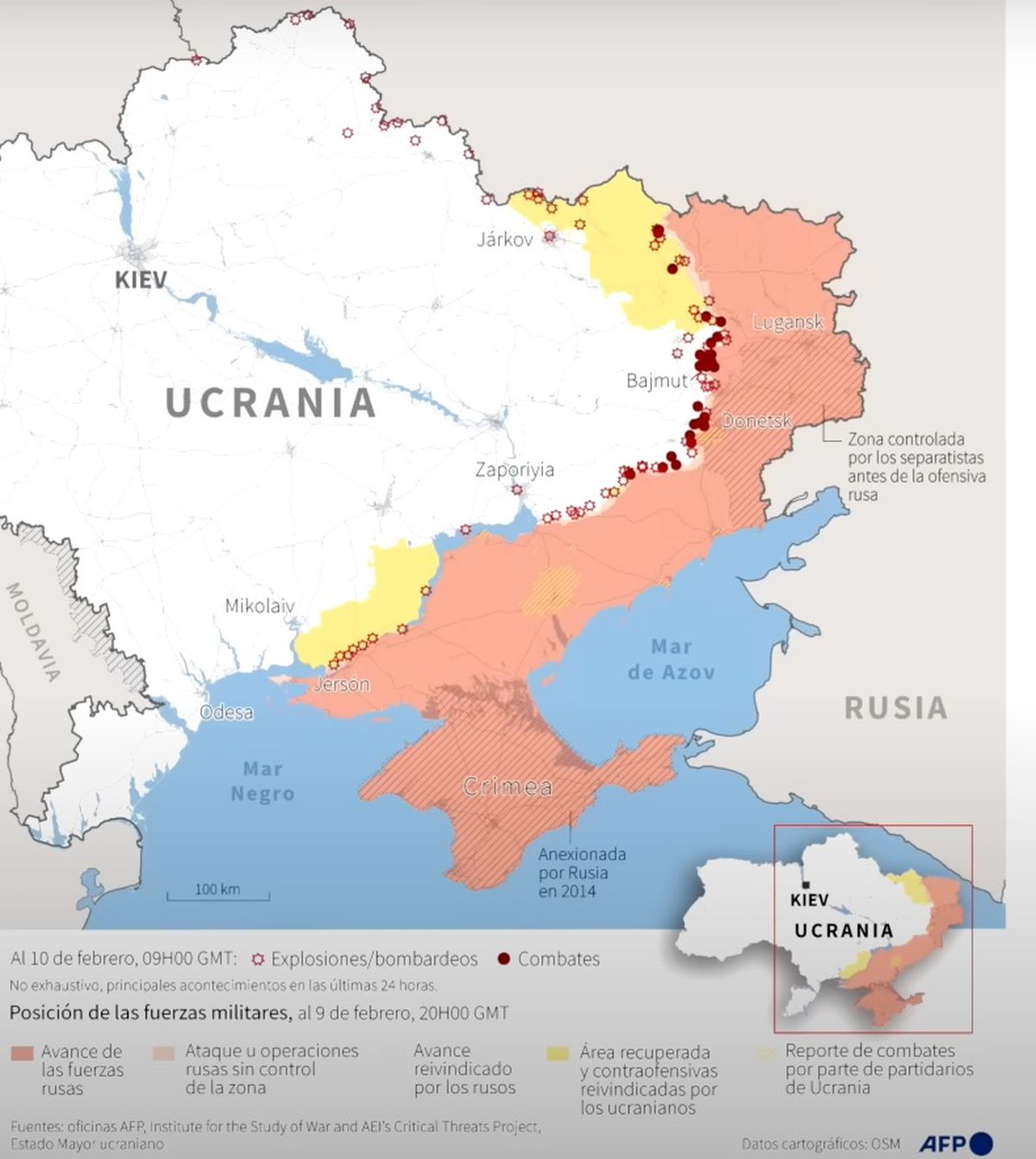 Así está la guerra en Ucrania hoy.