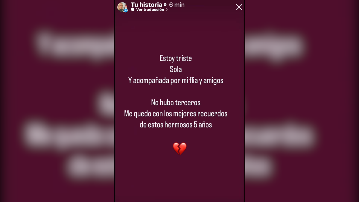 El descargo de Pilar Smith en sus redes sociales. El descargo de Pilar Smith en sus redes sociales.