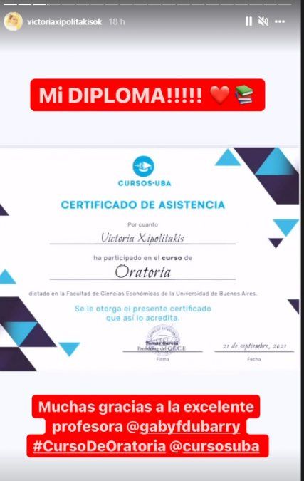 Vicky Xipolitakis se recibió en la UBA