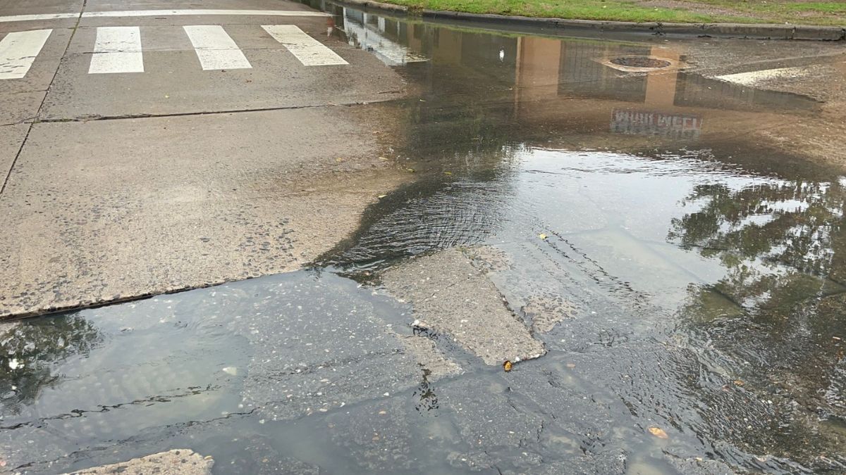 El m&oacute;vil de AIRE recorri&oacute; la zona y confirm&oacute; la gravedad de la p&eacute;rdida en la v&iacute;a p&uacute;blica.