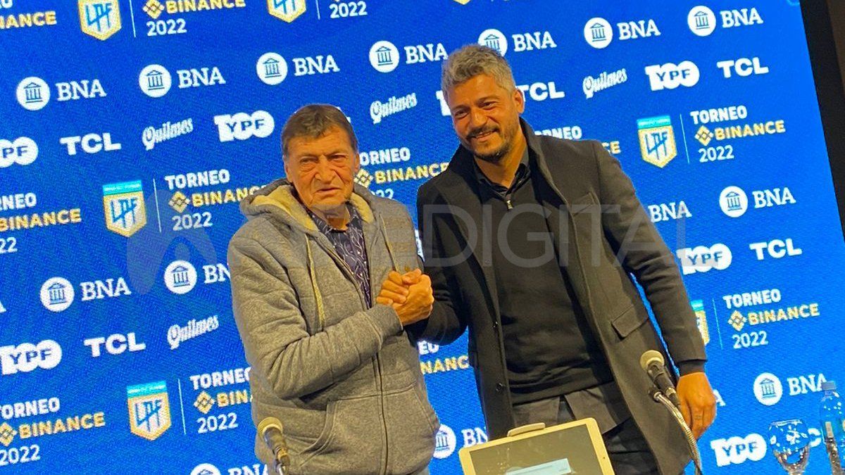 Falcioni y Munúa compartieron una conferencia de prensa en la previa al clásico santafesino entre Colón y Unión en el Brigadier López. 