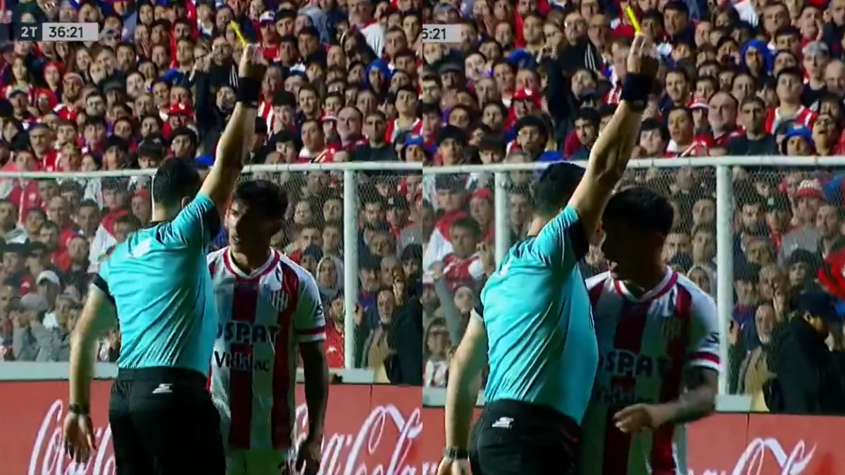 Picante cruce cara a cara del árbitro Fernando Espinoza con un jugador de Unión
