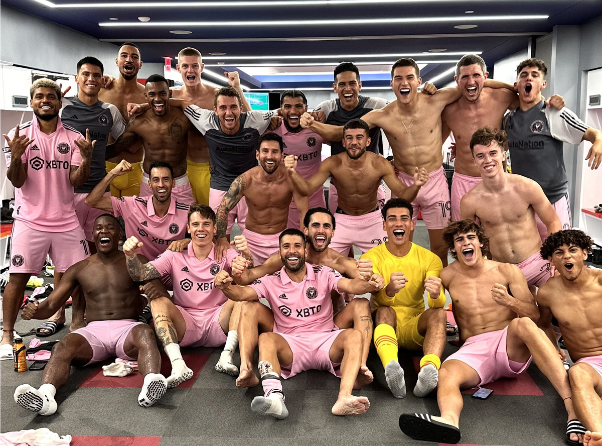 El festejo de Inter Miami tras ganarle a Dallas FC. El festejo de Inter Miami tras ganarle a Dallas FC.