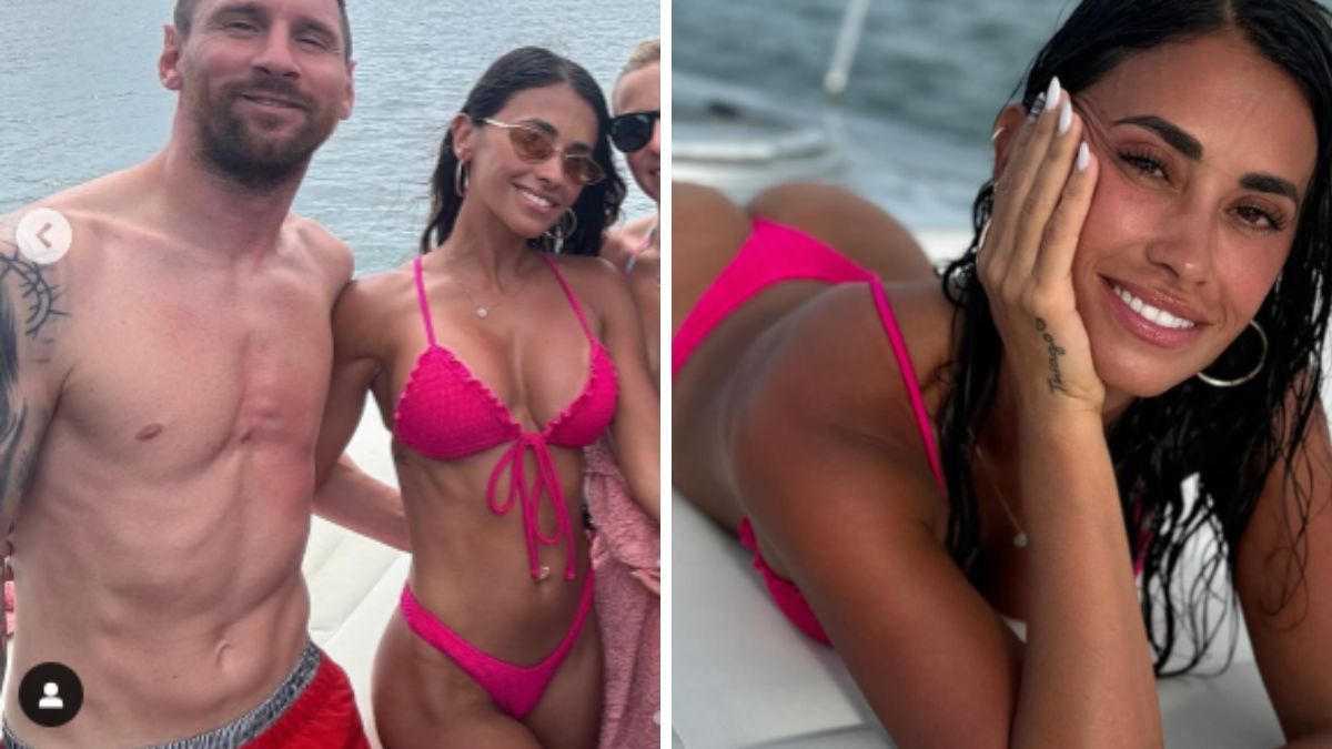 Antonela Roccuzzo marca tendencia con una microbikini rosa fucsia. Antonela Roccuzzo marca tendencia con una microbikini rosa fucsia.